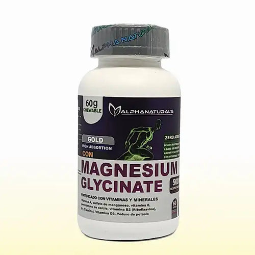 Glicinato de Magnesio x 60 tabletas masticables - Alphanatural's