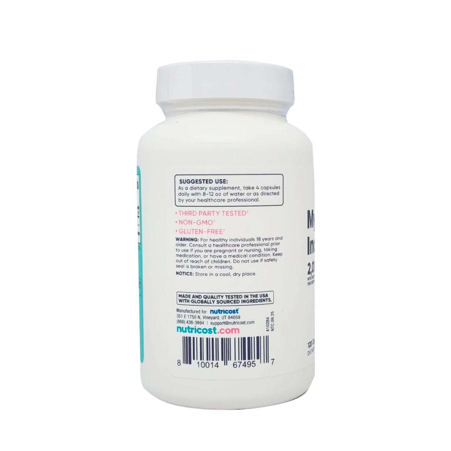 Myo & D-Chiro Inositol Nutricost 120 Cápsulas | Balance Hormonal