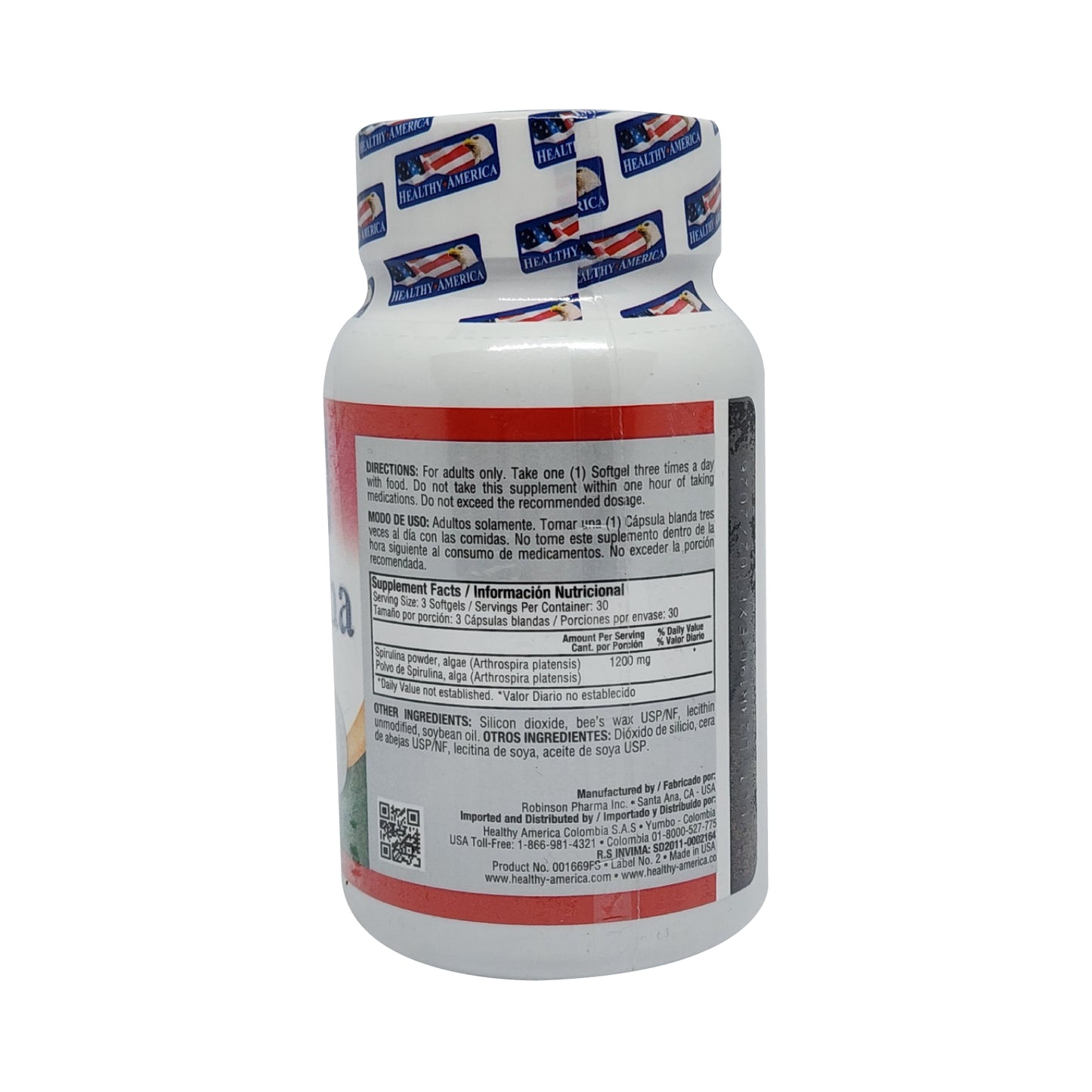 Spirulina 400 mg Healthy 90 Softgels | Energía y Metabolismo