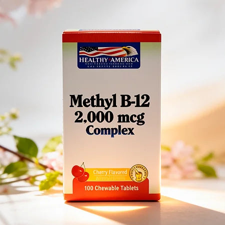 Methyl B12 Complex 2000 mcg Healthy America | Apoyo Cognitivo y Energía