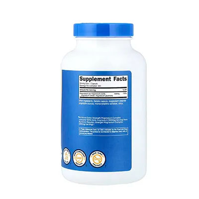 Magnesio Complex 500 mg Citrato Glicinato y Óxido 240 Caps | Nutricost