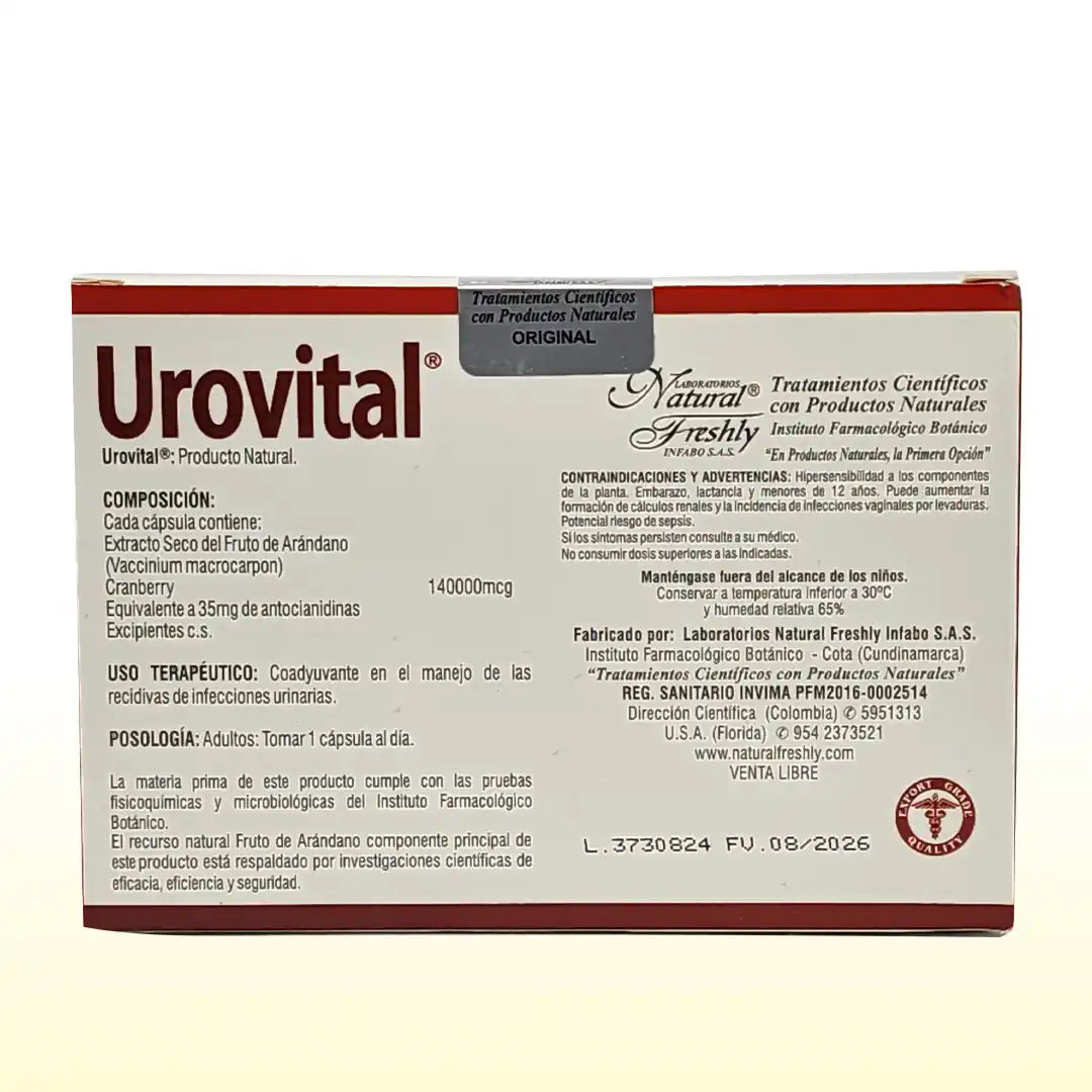 Urovital blister x 60 cápsulas - Freshly