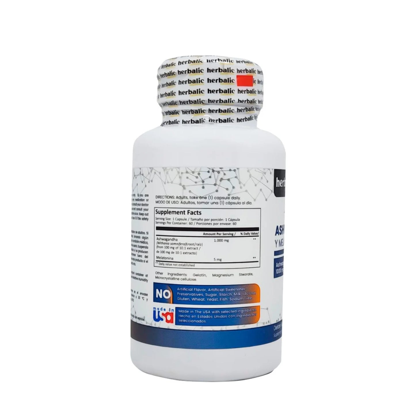 Ashwagandha + Melatonina Herbalic 60 Caps | Sueño y Estrés