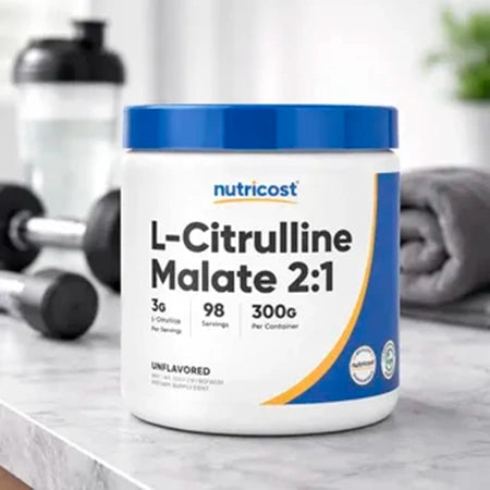 L-Citrulina Malato 2:1 300g Nutricost | Bombeo y Rendimiento