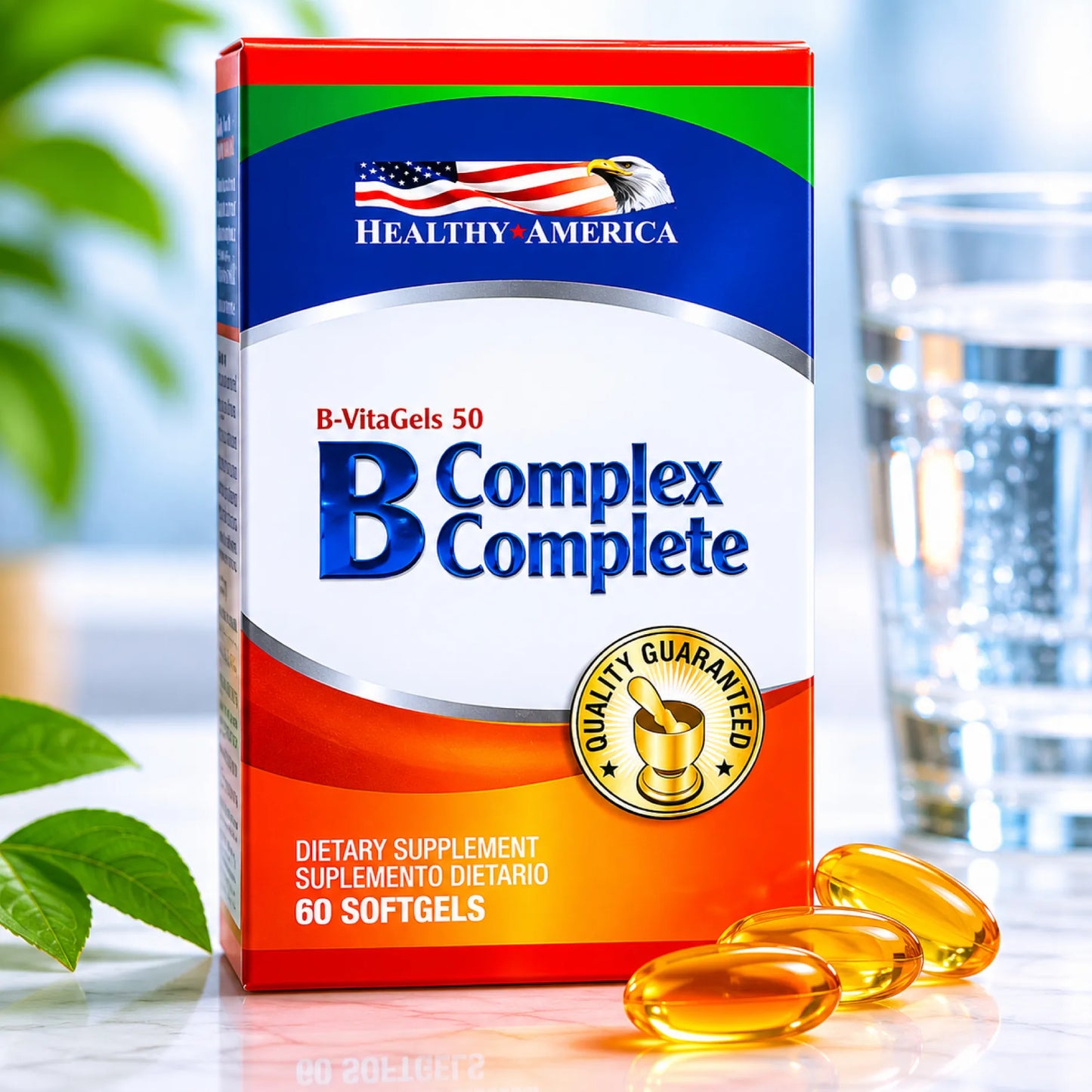 Complejo B Healthy America 60 Softgels | Energía Diaria