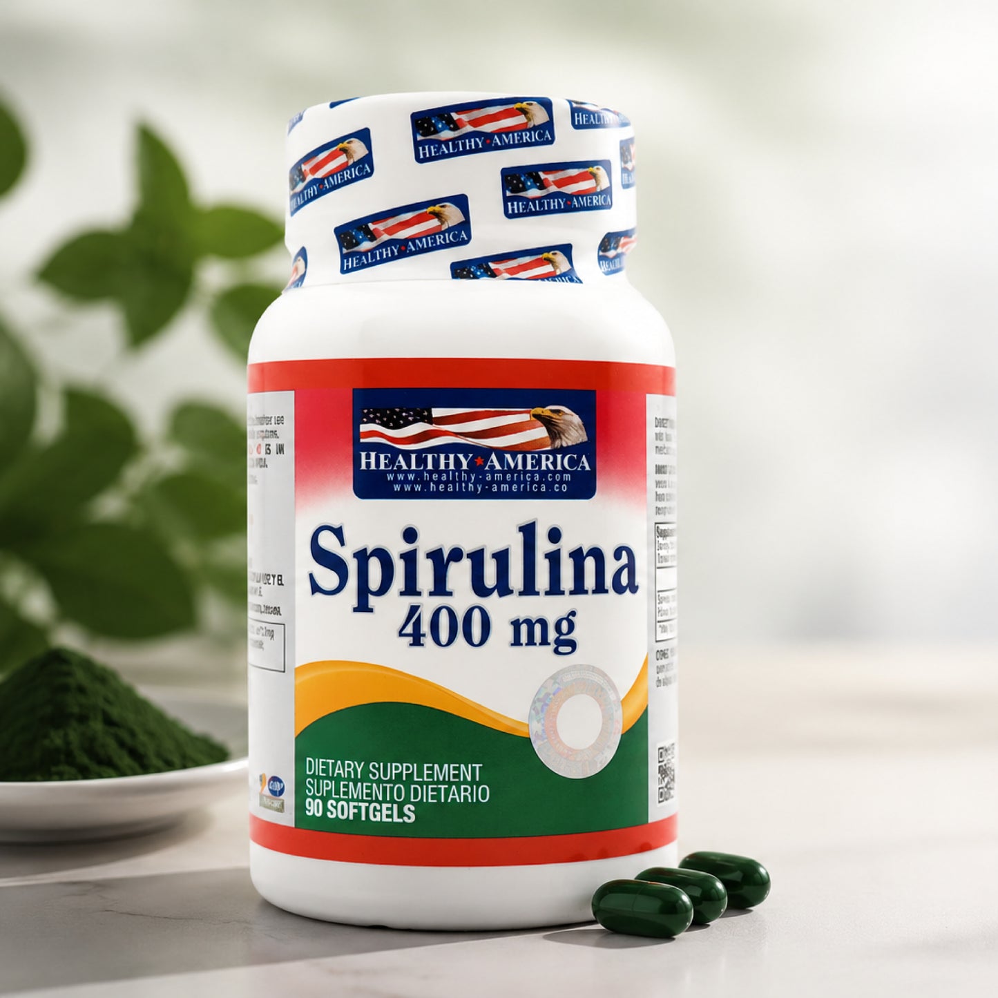 Spirulina 400 mg Healthy 90 Softgels | Energía y Metabolismo
