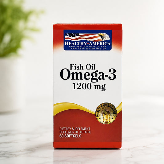 Omega 3 Healthy America 1200mg x 60 Softgels | Corazón y Mente
