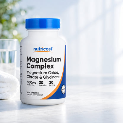 Magnesium Complex Nutricost 500 mg x 30 Cápsulas | Relajación y Bienestar Muscular