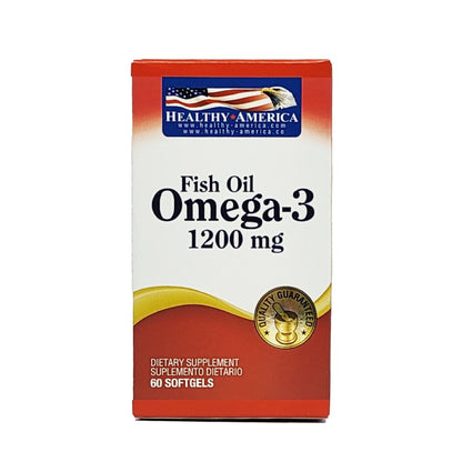 Omega 3 Healthy America 1200mg x 60 Softgels | Corazón y Mente