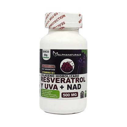 Resveratrol Uva + NAD Alpha Naturals 60 Discos Energía