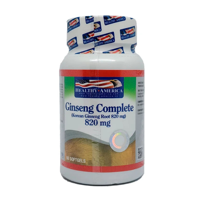 Ginseng Complete Healthy America 820 mg x60 | Energía y Vitalidad