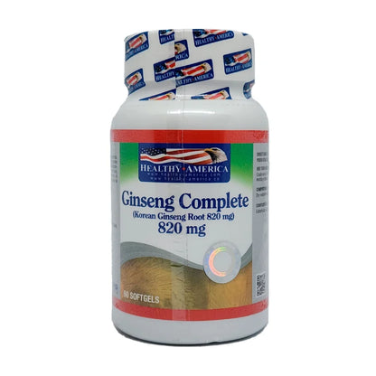 Ginseng Complete Healthy America 820 mg x60 | Energía y Vitalidad