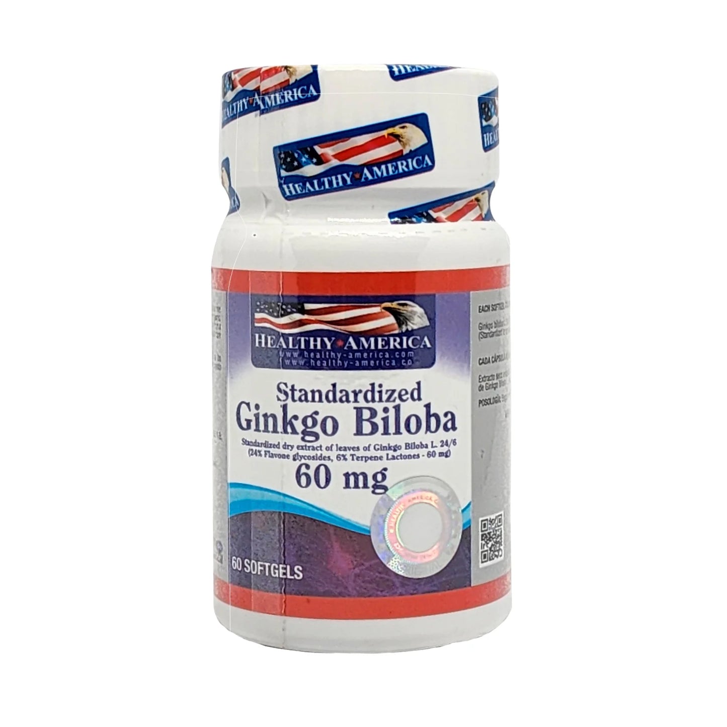 Ginkgo Biloba 60 mg Healthy America | Memoria y Circulación