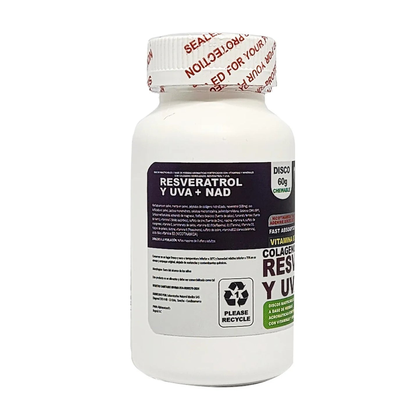 Resveratrol Uva + NAD Alpha Naturals 60 Discos Energía