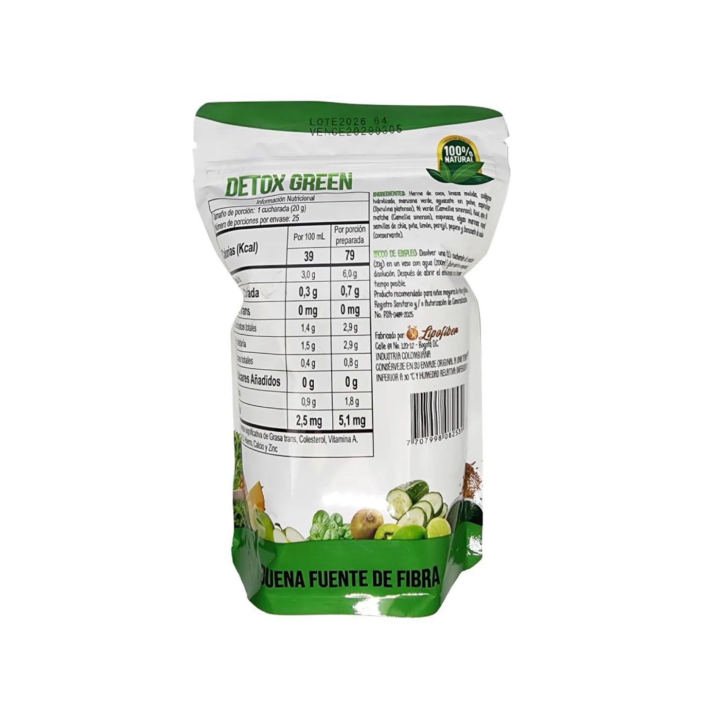 Detox Green Lipofiber x 500g | Digestión y limpieza del cuerpo