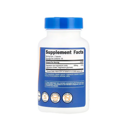 Magnesium Complex Nutricost 500 mg x 30 Cápsulas | Relajación y Bienestar Muscular