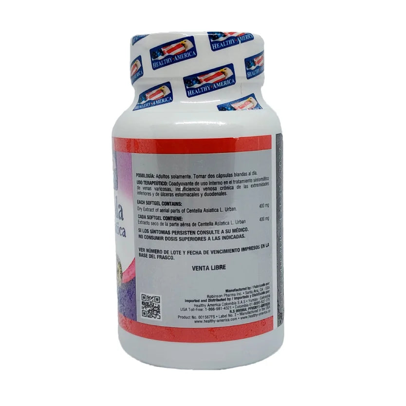 Centella Asiática Healthy 90 Softgels | Circulación y Venas
