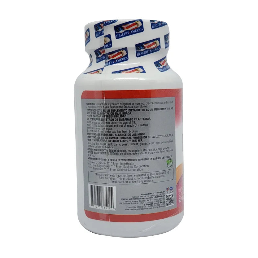 Suplemento Dyroid Healthy America 60 Cápsulas Vegetarianas