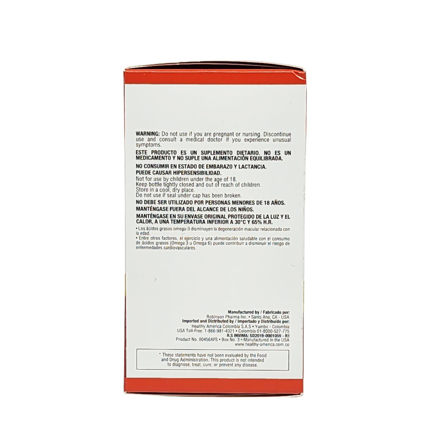 Omega 3 Healthy America 1200mg x 60 Softgels | Corazón y Mente