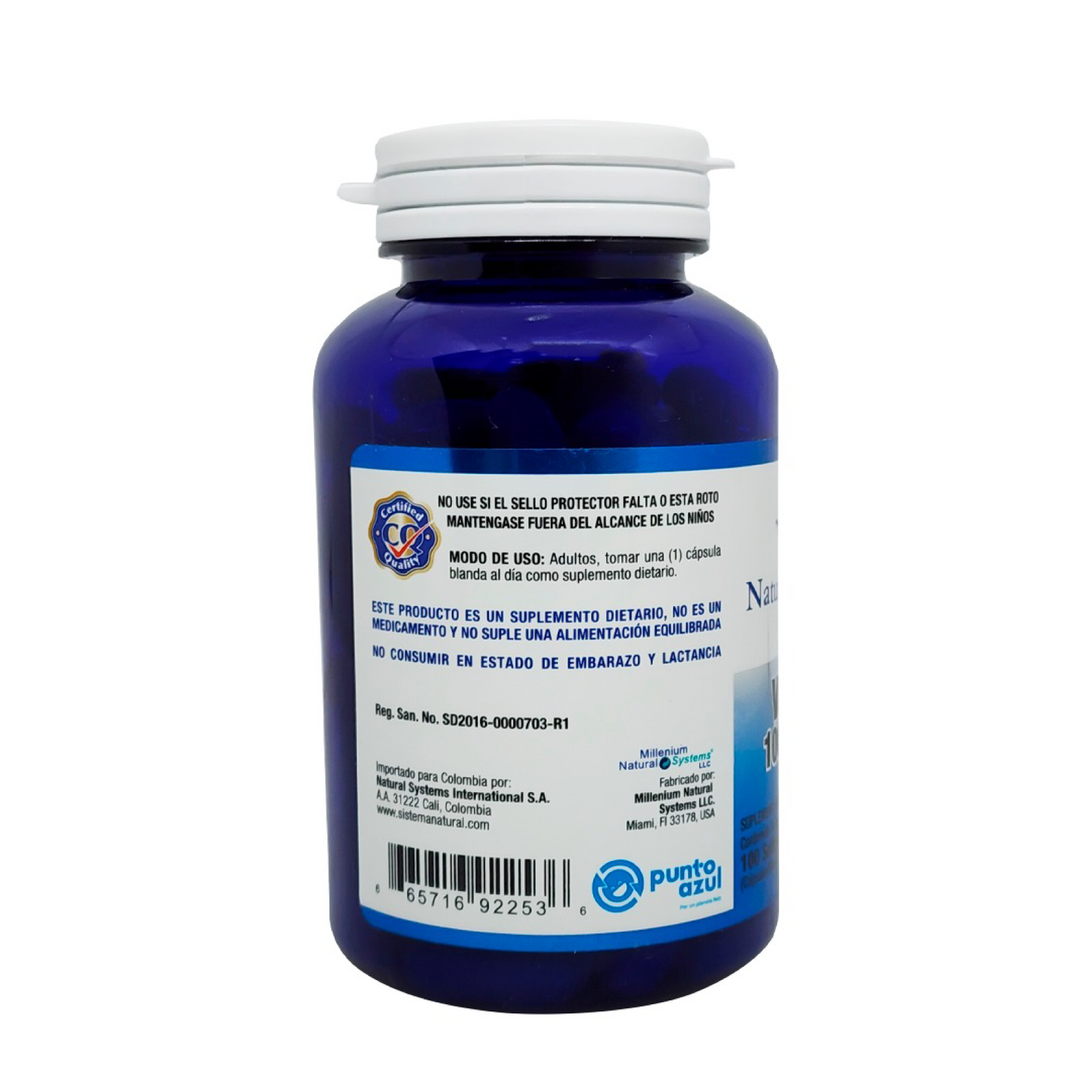 Vitamina E + Zinc Millenium 100 Softgels | Antioxidante Diario