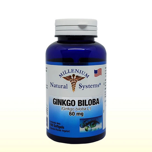 Ginkgo Biloba 60 mg – 100 softgels - Millenium Natural Systems