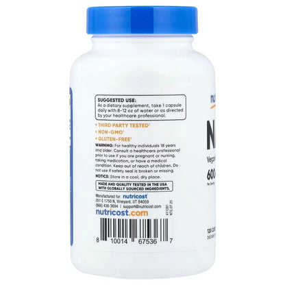 NAC Nutricost 600mg 120 Cápsulas | Soporte Antioxidante