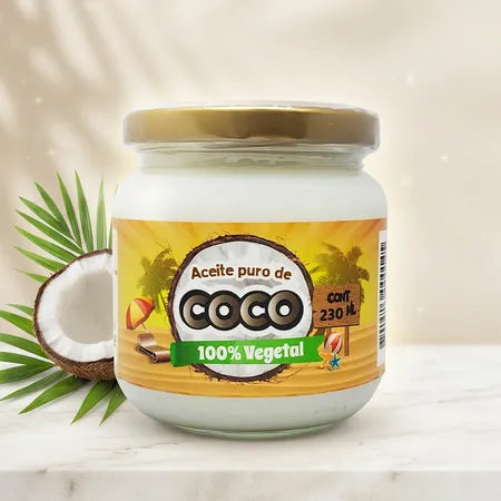 Aceite de Coco 230 ml 100% Natural | Piel, Cabello y Cocina