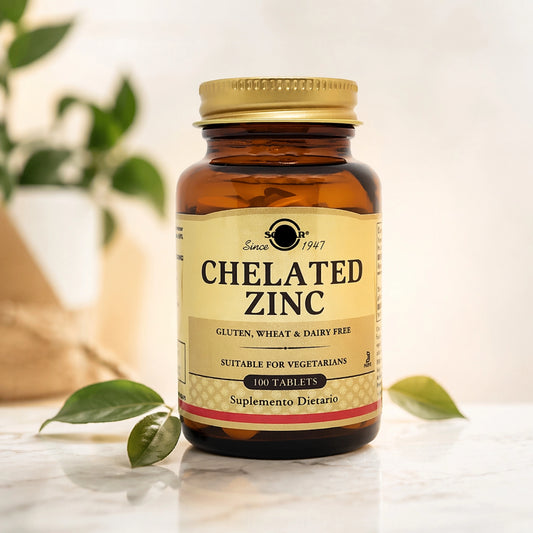 Zinc Quelado Solgar 100 Tablets Inmunidad y Piel